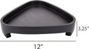 Mango Wood Serving Triangular Tray – 12x11.5x3.25 Inch Decorative Tray for Serving in Bed, Appetizers, Table, BBQ, Patio, Party – Perfect for Lap and Couch Use, Matt Finish, Black by CozyNest Decor