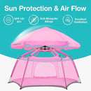 Alvantor Pop Up Playpen- 7'x7'x44”Baby Playpen Large Kids Play Tent Portable and Foldable Playpen Indoor/Outdoor Play Yard with Protective Mesh, UV SPF 50+ Sunshade, and Soft Foam Floor, Pink by TinyTreasures Baby Boutique
