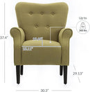 BELLEZE Modern Accent Chair, High Back Armchair, Upholstered Wingback Side Chair, Padded Single Sofa with Wooden Legs for Living Room, Bedroom - Avocado by CozyNest Decor
