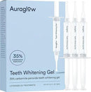 Auraglow 35% Teeth Whitening Gel Syringe Refill Pack, 35% Carbamide Peroxide, 30 Whitening Treatments, (3) 5mL Whitening Gel Syringes, Sensitive Teeth Whitening by CozyNest Decor
