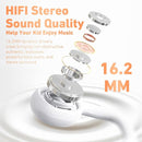 Kids Headphones, Bluetooth 5.2 Air Conduction Open Ear Headphones, 85dB Volume Limiting, Stereo Sound with Mic, IPX5 Waterproof, 20H Playtime, Perfect for School and Outdoor Activities-White by TinyTreasures Baby Boutique