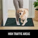 GORILLA GRIP 100% Waterproof All-Season WeatherMax Doormat, 72x24, US Designed Natural Rubber, Stain and Fade Resistant, Low Profile Indoor Outdoor Door Mats, Easy Clean Patio Mat, Green Palm by CozyNest Decor