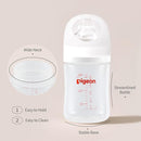 Pigeon PP Nursing Bottle Wide Neck, Anti-Colic, Streamlined Body, Natural Feel, Easy to Clean, 5.4 Oz (Pack of 4), Includes 4pcs SS Nipples (0m+) by TinyTreasures Baby Boutique