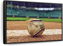 ElephantStock Baseball In Stadium Wall Art - Horizontal Framed Canvas - 1-Piece Living Room Wall Decor - Car Photography Canvas Print - Brown and Beige Decor for Wall - 25" X 17" by CozyNest Decor
