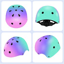 Color Gradient Adjustable Kids' Helmet with Knee & Elbow Pads Set | Multi-Sport Safety Gear for Boys & Girls Ages 5-14 | Skateboarding, Scooters, Roller & Inline Skating, Longboarding by TinyTreasures Baby Boutique