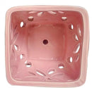 Orchid Pots with Holes Square Ceramic Orchid Planter Pots 5.5 inch (Pink) by GreenHaven Gardens