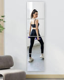 Full Length Wall Mirror Tiles, 12'' x 12'' x 4PCS, Acrylic Unbreakable Full Body Mirror for Bedroom Squares Shatterproof Mirror Sheets Wall Mounted for Home Gym Door Plexiglass Mirrors Safe for Kids by CozyNest Decor