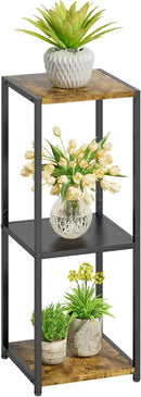 KMOTASUO 3 Tier Tall Plant Stands Indoor, 31 Inch Metal Wood Corner Plant Stand for Indoor Plants, Square Flower Pot Holder Shelf Display Rack for Balcony Garden Patio Living Room(Rustic Brown) by GreenHaven Gardens