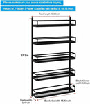 X-cosrack Wall Mount Spice Rack Organizer 5 Tier Height-Adjustable Hanging Spice Shelf Storage for Kitchen Pantry Cabinet, Dual-Use Seasoning Holder Rack with Hooks, Black-Patented by CozyNest Decor