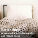 Nuzzie Chunky Knit Weighted Blanket - Breathable, Cooling, Hand Made Knit Throw Blanket for Sleep for Relaxation - Machine Washable, Stylish Design (Taupe, Throw | 12lbs | 44"x60") by CozyNest Decor