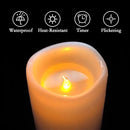 Homemory 6" x 4" Large Waterproof Outdoor Flameless Candles with Remote Control and Timer, Battery Operated Flickering LED Pillar Candles for Indoor Outdoor Lanterns, Porch, Long Lasting, Set of 2 by CozyNest Decor