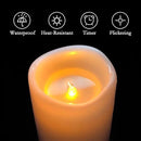 Homemory 8" x 4" Large Waterproof Outdoor Flameless Candles with Remote Control and Timer, Battery Operated Flickering LED Pillar Candles for Indoor Outdoor Lanterns, Porch, Long Lasting, Set of 2 by CozyNest Decor