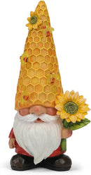 Solar Gnome Garden Decor Outdoor Statue - Gnome Sunflower LED Waterproof Sculptures Lights, Gnome Pond/Yard Statues Outside Decoration, Home, Lawn, Patio, Resin Animal Ornament, Women/Gardening Gift by CozyNest Decor