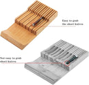 Bamboo Kitchen Drawer Knife Block, In drawer Knife Holder, Knife Drawer Organizer fit for 13 knives by CozyNest Decor