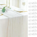 Sioloc Ivory White Cream Cheesecloth Table Runner Fall Autumn Decor for Home 10ft Table Cloth for Tea Wedding Birthday Party Baby Bridal Shower Halloween Thanksgiving by CozyNest Decor