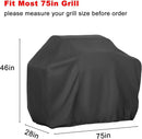 Grill Cover, 75-Inch Heavy Duty Waterproof UV Resistant BBQ Grill Cover for Outdoor Grill, Fit for Nexgrill Brinkmann Weber Char-Broil and More by GreenHaven Gardens