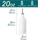 vancasso 20 Oz Ceramic Olive Oil Dispenser Bottle, Bottle Dispenser with Spout and Funnel for Kitchen,Suitable for Oil, Vinegar, Coffee Syrups & Other Liquids, White by CozyNest Decor