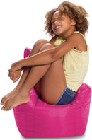 Posh Creations Bean Bag Chair Structured Seat for Toddlers and Kids, Comfy Chair for Gaming, Reading, and Watching TV for Children, Pasadena Chair, Nylon - Pink by TinyTreasures Baby Boutique