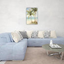 LURENCZH Tropical Beach Canvas Wall Art Seaside Palm Tree Picture Wall Decor Ocean Scenery Painting Prints for Bathroom Decor Framed(Beach-3,24.00" x 36.00") by CozyNest Decor