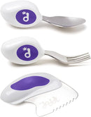 doddl Toddler Utensils, Ergonomic Fork Spoon and Knife Set for Self Feeding, Stainless Steel Silverware for 1-3 Year Olds, BPA Free, Dishwasher Safe (Indigo) by TinyTreasures Baby Boutique