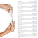 Child Safety Strap Locks (10 Pack) Baby Locks for Cabinets and Drawers, Toilet, Fridge & More. 3M Adhesive Pads. Easy Installation, No Drilling Required, White by TinyTreasures Baby Boutique