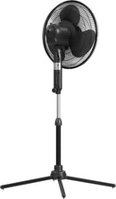 EZ-CHILL 16” Oscillating Pedestal Fan, 3-speed Options, 90-Degree Oscillating Head, Adjustable Height and Tilt, Powerful Air Flow, Black, MTFS-16B-BLK by CozyNest Decor