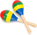 2 Pcs Maracas, Hand Percussion Rattles for Kids, Wooden Rumba Shaker Hand Musical Instruments with Clear Rhythm for Kids Adults Playing (Colorful) by TinyTreasures Baby Boutique