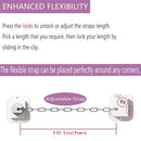 Child Proof Door Lock with Adjustable Strap, 3M Adhesive Safety Locks for Baby & Pets, No Tools Needed 4 Pack by TinyTreasures Baby Boutique