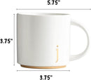 COLLECTIVE HOME - Monogram Ceramic Mugs, 15 oz Golden Initial Coffee Cups, Elegant Alphabet Tea Mugs, Elegant Personalized Mug with Gift Box, Luxurious Cups for Office and Home (j) by CozyNest Decor