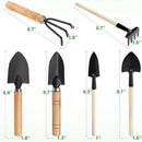 Small Garden Tool Set, 6 Pieces Iron Gardening Kit Including Hand Shovel, Transplant Shovel and Hand Rake with Wood Non-Slip Handle Perfect for Plant Lovers by GreenHaven Gardens