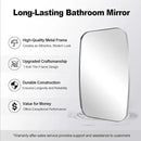 ANDY STAR Chrome Bathroom Mirror, 28x36 Inch Stainless Steel Metal Frame Oblong Bathroom Mirror for Vanity, 1’’ Deep Wall Mounted Vertically/Horizontal by CozyNest Decor