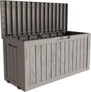 75 Gallon Double-Wall Resin Deck Box - Lockable Waterproof Outdoor Storage Box, 515lbs Capacity & Doubles as Seating for Patio Furniture - Garden Tools, Pool Accessories (Brown) by CozyNest Decor