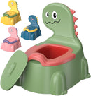 Potty Training Toilet Toddler Potty Chair Kids Boys Girls Dinosaur Animal Comfortable Potties Training Seat for Childrens Ages 1-3 Portable Baby Toilets with Lid Back Easy to Clean Potty Trainer Green by TinyTreasures Baby Boutique