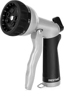 RESTMO Garden Hose Nozzle, Heavy Duty Metal Water Nozzle with 7 Adjustable Spray Patterns, High Pressure Hand Sprayer with Flow Control, for Watering Plants & Lawns, Washing Cars & Pets, Black by GreenHaven Gardens