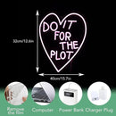 Do It For The Plot Neon Sign Dimmable Pink Words Neon Light for Wall Decor USB Led Heart Neon Light Sign for Bedroom Living Room Wedding Party Bar Neon Sign by CozyNest Decor