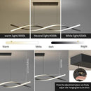 Modern Ceiling Pendant Light, Dimmable LED Pendant Light, Dimmable 3 Color Mode Chandelier for Living Room, Dining Room, Kitchen, Bedroom,Bar(Black, 39IN) by CozyNest Decor