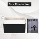 Storage Bins Large Fabric Storage Baskets for Shelves 3 Pack, Decorative Linen Closet Baskets with Handles for Organizing, Shelf, Clothes, Home, Office, 15x11x9.5Inches (Black&White) by TinyTreasures Baby Boutique