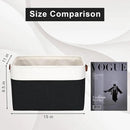 Storage Bins Large Fabric Storage Baskets for Shelves 3 Pack, Decorative Linen Closet Baskets with Handles for Organizing, Shelf, Clothes, Home, Office, 15x11x9.5Inches (Black&White) by CozyNest Decor