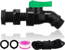 Plastics Rain Barrel Spigot Kit High Flow Valve Core Water Tank Faucet+PVC Bulkhead Fitting 1/2" NPT to 3/4" GHT Rain Barrel Spigot for Plastic Bucket Rainwater Drum Container Downspout Collector in by GreenHaven Gardens