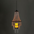 Hanging Candle Chandelier Outdoor, Battery Operated Clear Acrylic Beaded Chandelier with Flickering Led Candle Light S Hooks Modern Lantern for Garden Yard Patio Gazebo Room Indoor Decorations, 28”H by GreenHaven Gardens
