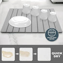 Large Stone Dish Drying Mats for Kitchen Counter, Quick Dry Absorbent Collapsible Dish Drying Mat,Diatomaceous Earth Mats for Dishes Bottles Cups,Match Any Countertop,Grey 24 * 16inch by CozyNest Decor