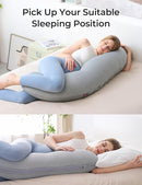 Momcozy J-Shaped Pregnancy Pillow for Sleeping with Cooling Cover – Maternity Body Pillow for Pregnant Women, Side Sleeper Support for Belly, Hip & Leg, Deep Grey by TinyTreasures Baby Boutique