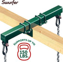 Swurfer Swing Set Conversion Bracket - No Tree, No Problem, Convert Your Swingset into a Swurfset, Heavy Duty Adjustable Horse Glider Attachment Bracket for Kids Ages 12 and Up, Up to 150lbs (Green) by TinyTreasures Baby Boutique