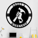 Personalized Metal Signs | Custom Plaque Wall Art | Worshop Metal Sign | Custom Sign Outdoor Metal | Custom Work Shop Metal Sign | Shop Signs | Personalized Father Gifts | Family Name Sign by CozyNest Decor