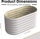 4x2x2ft Oval Galvanized Raised Garden Bed Kits Outdoor Large Metal Modular Planter Box 9-in-1 Raised Beds for Gardening,Vegetables,Fruits,Flowers & Herbs (White) by GreenHaven Gardens