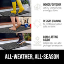 GORILLA GRIP 100% Waterproof All-Season WeatherMax Doormat, 47x35, US Designed Natural Rubber, Stain and Fade Resistant, Low Profile Indoor Outdoor Door Mats, Easy Clean Patio Mat, Slate Geometric by CozyNest Decor