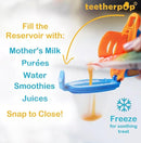 Teetherpop Fillable Silicone Teether for Babies – Breastmilk Popsicle Molds for Teething with Spill-Proof Sippy Slits – Freezable Baby Teethers for Liquids & Purées - Cool Teething Relief (PinkLimon) by TinyTreasures Baby Boutique