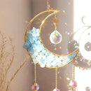 Crystal Suncatcher Hanging Moon Sun Light Catcher with Glass Prisms for Window Natural Kyanite Crystal Decor Home Indoor Making Rainbows by GreenHaven Gardens