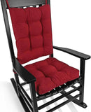 BUYUE Chair Cushion Set for Rocking Chair, Back Pillow & Seat Cushion with Ties, Original Woven Fabric Non-Slip Chair Pads for Elderly Sitting, Red by CozyNest Decor