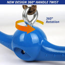 Ninja-Twister Swing Spins Set: Slackline Attachments - 360° Handle Twist-Spin Flips Toy Activate Ninja Powers Warrior Accessories Kids Hang Toys for Playground Backyard Blue by TinyTreasures Baby Boutique